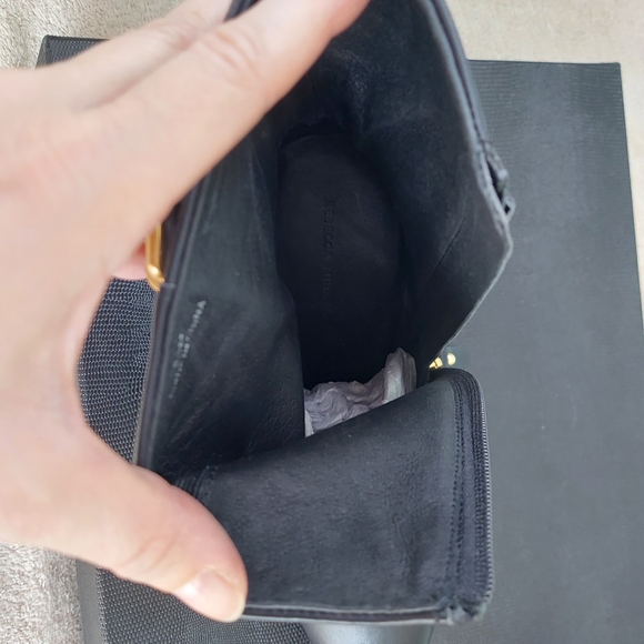 Rebecca Minkoff Black Ankle Boots with Gold Buckles - Picture 7 of 16